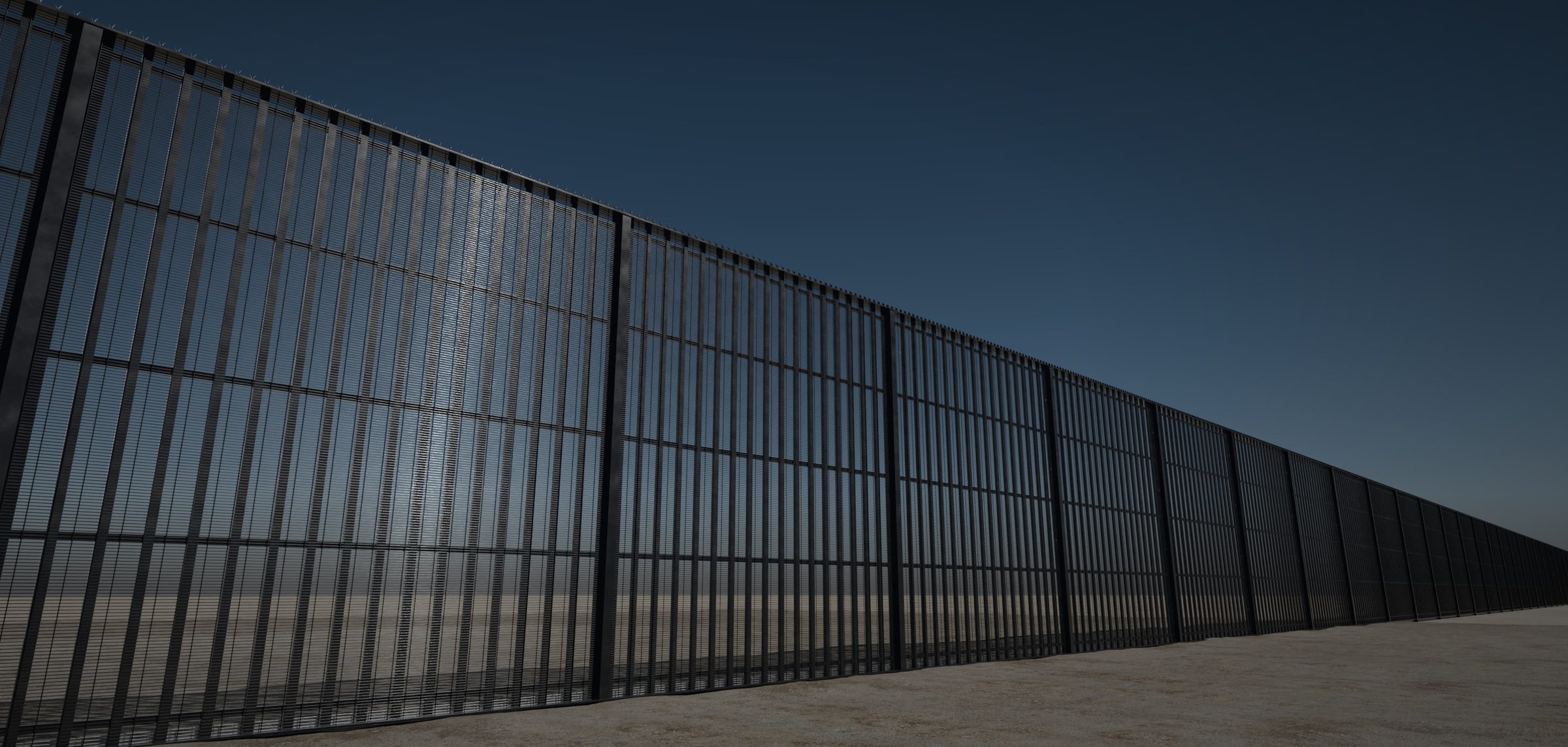 Securomesh APEX high-security fence running to the horizon